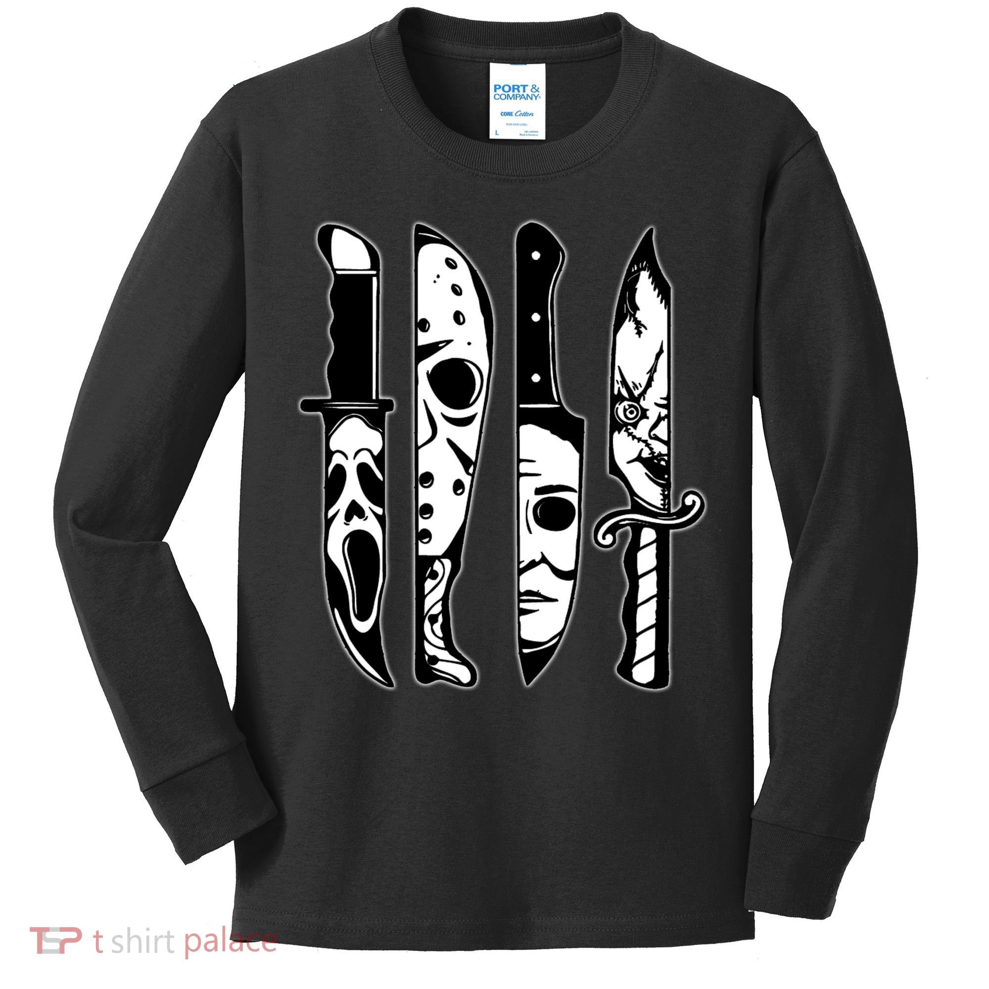 Knives Machete Horror Movies Halloween Kids Long Sleeve Shirt