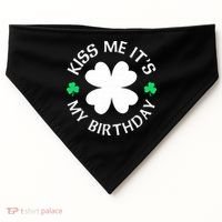 Kiss Me It's My Birthday St Patricks Day USA-Made Doggie Bandana thumb 0