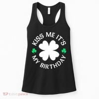 Kiss Me It's My Birthday St Patricks Day Women's Tank Top thumb 0