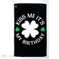 Kiss Me It's My Birthday St Patricks Day Golf Towel thumb 0