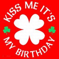 Kiss Me It's My Birthday St Patricks Day Santa Hat thumb 1