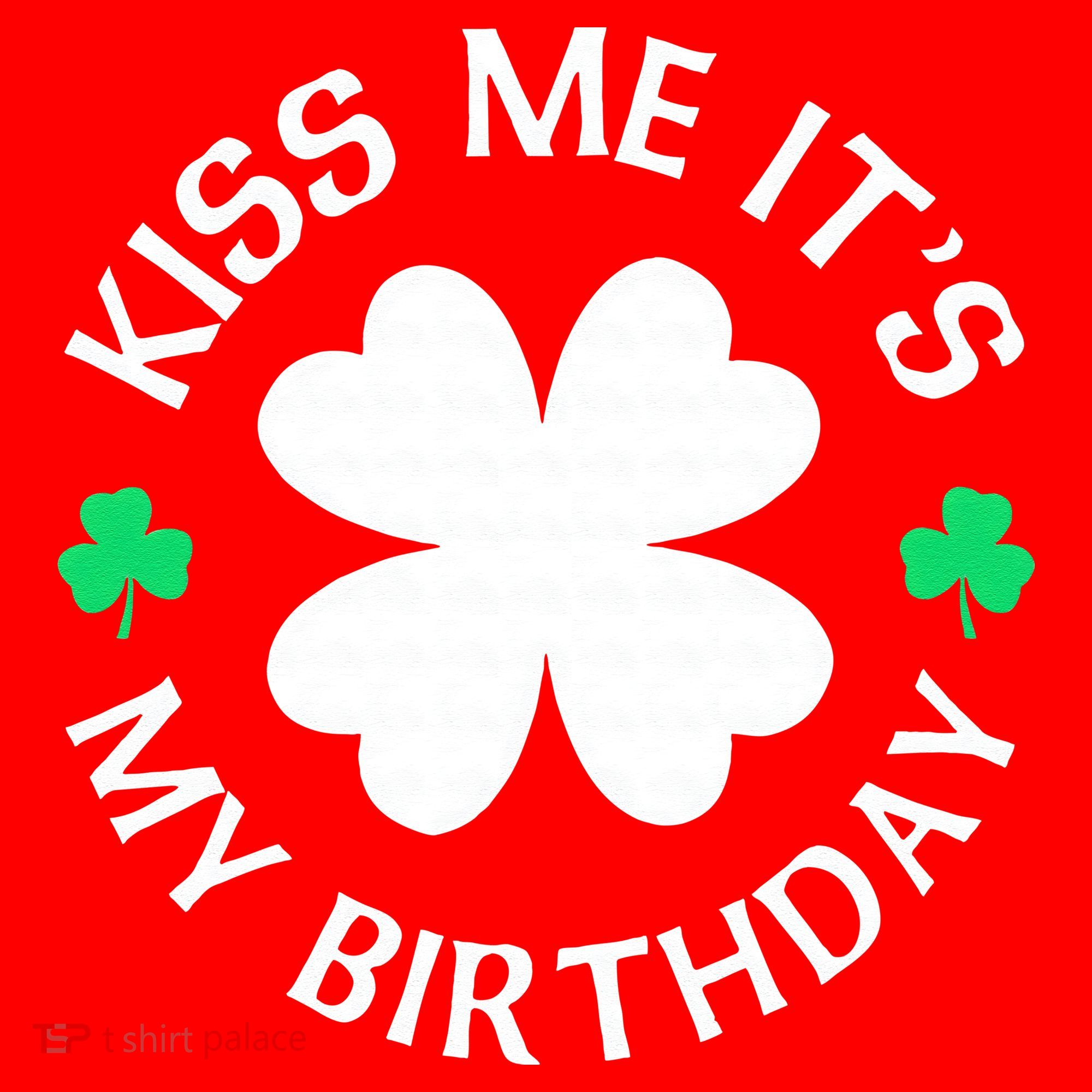 Kiss Me It's My Birthday St Patricks Day Santa Hat