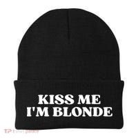 Kiss Me I'm Blonde Funny Quote Aesthetic 2000s Beanie thumb 0