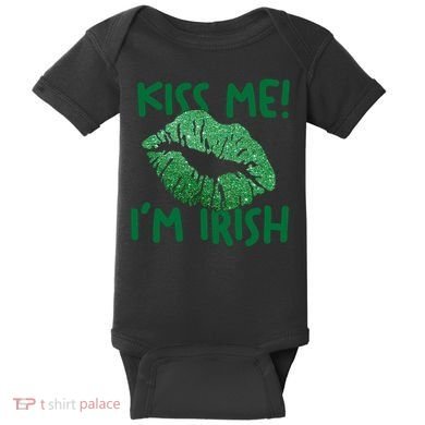 Kiss Me Im Irish St Patricks Day Baby Bodysuit