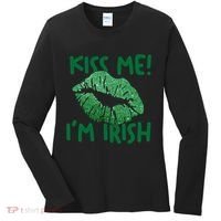 Kiss Me Im Irish St Patricks Day Women's Long Sleeve Shirt thumb 0