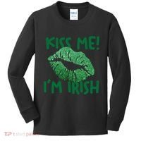 Kiss Me Im Irish St Patricks Day Kids Long Sleeve Shirt thumb 0