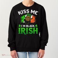 Kissing Me I'm Black Irish Ireland Flag St Patricks Day Women's Sweatshirt thumb 0