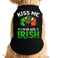 Kissing Me I'm Black Irish Ireland Flag St Patricks Day Doggie Tank thumb 0