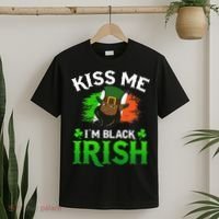 Kissing Me I'm Black Irish Ireland Flag St Patricks Day T-Shirt thumb 2