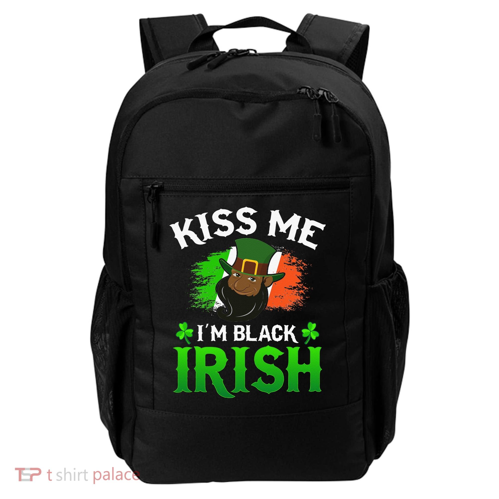 Kissing Me I'm Black Irish Ireland Flag St Patricks Day Backpack