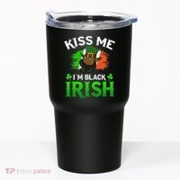 Kissing Me I'm Black Irish Ireland Flag St Patricks Day Tumbler thumb 0