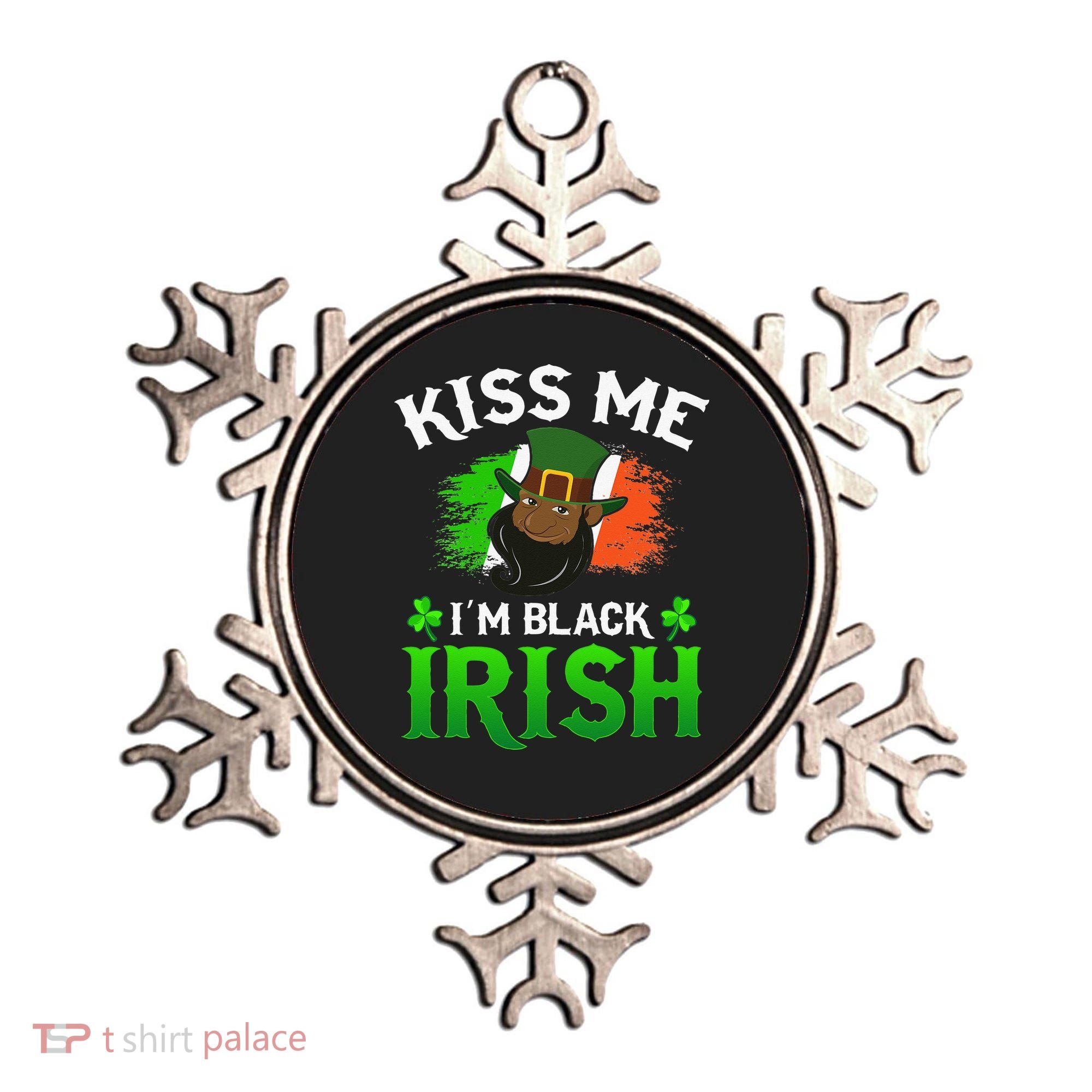 Kissing Me I'm Black Irish Ireland Flag St Patricks Day Ornament
