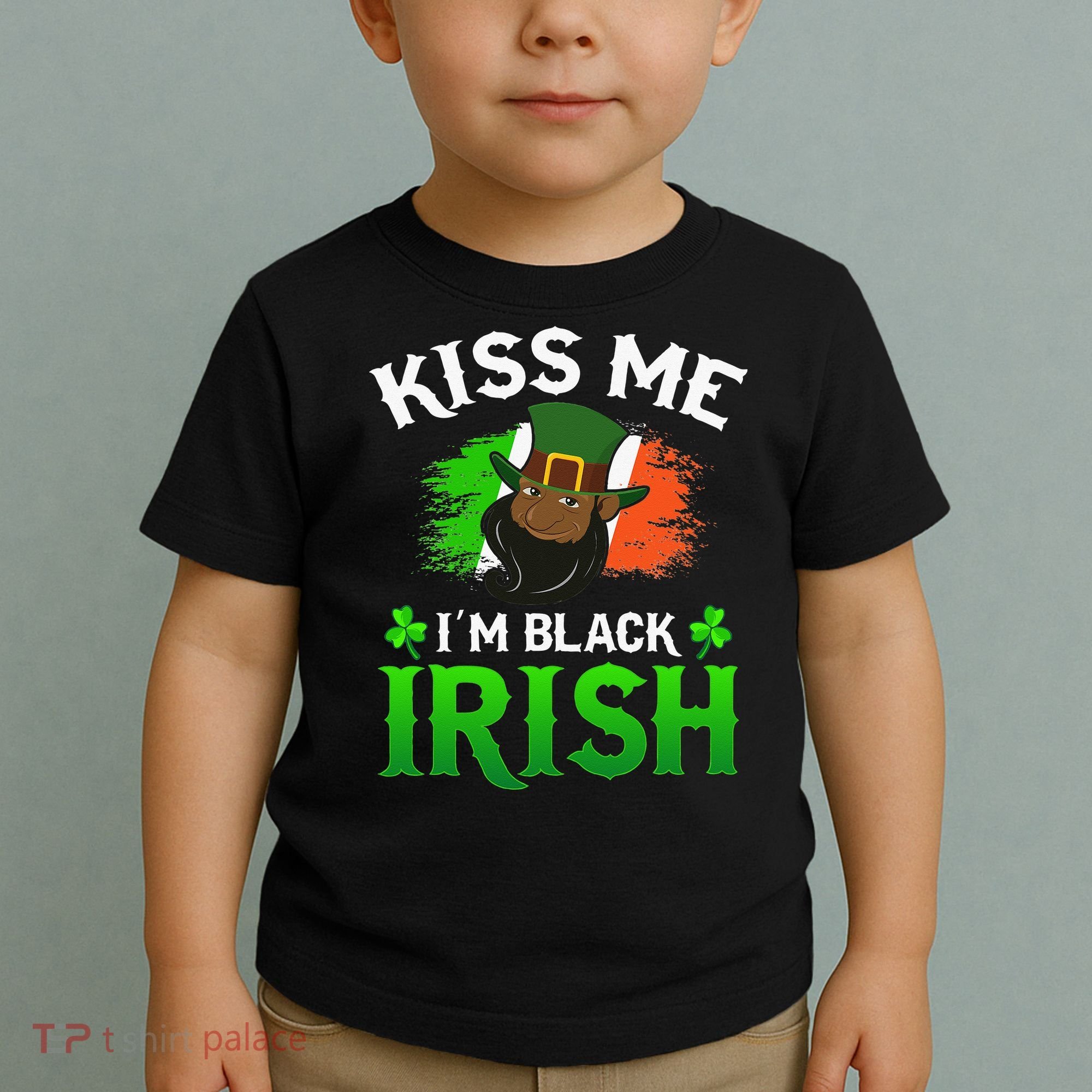 Kissing Me I'm Black Irish Ireland Flag St Patricks Day Toddler T-Shirt