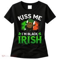 Kissing Me I'm Black Irish Ireland Flag St Patricks Day Women's T-Shirt thumb 0