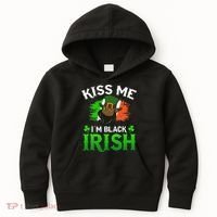 Kissing Me I'm Black Irish Ireland Flag St Patricks Day Kids Hoodie thumb 0