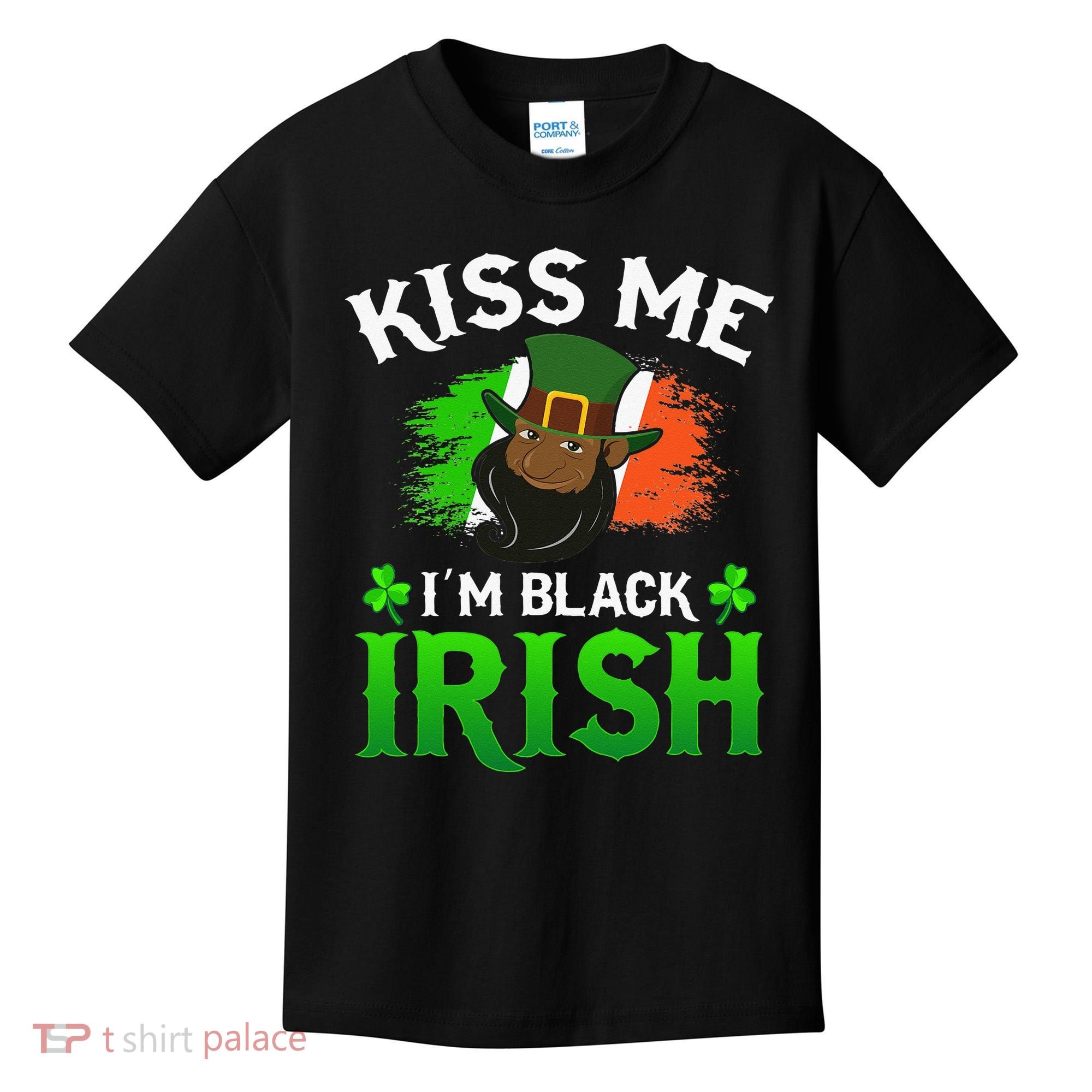 Kissing Me I'm Black Irish Ireland Flag St Patricks Day Kids T-Shirt