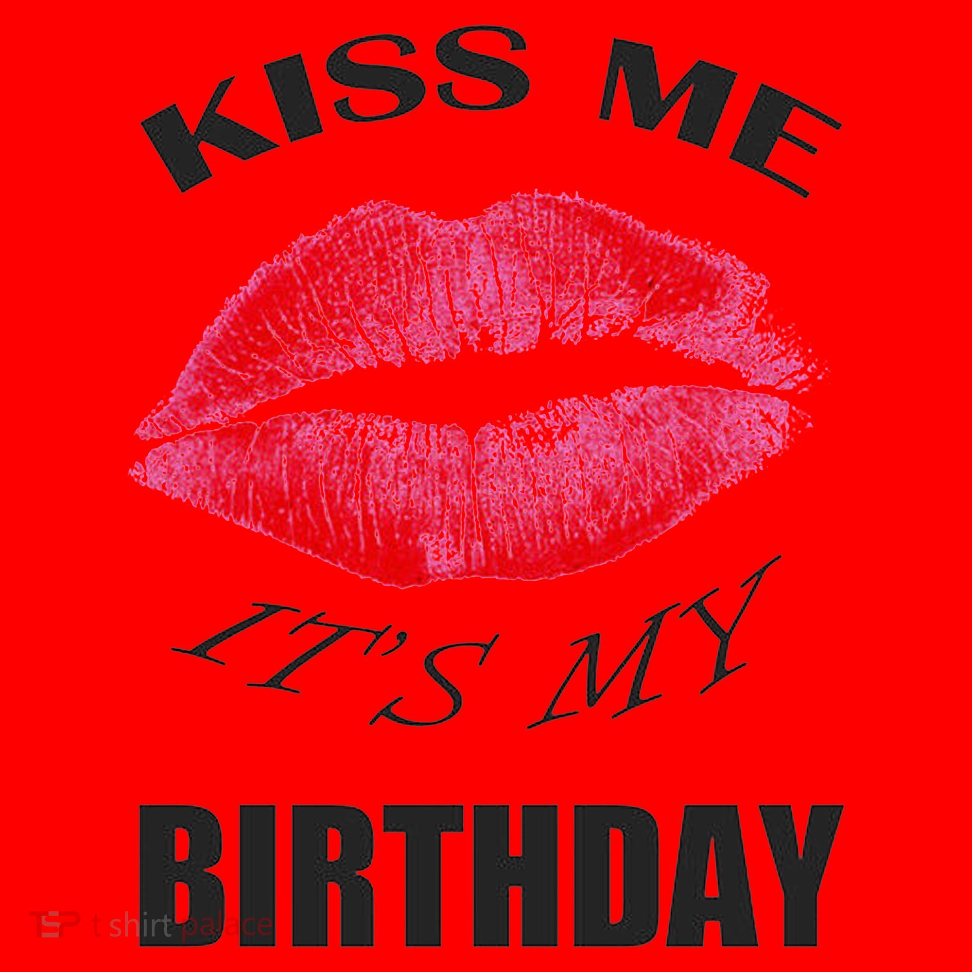 Kiss Me It's My Birthday Santa Hat