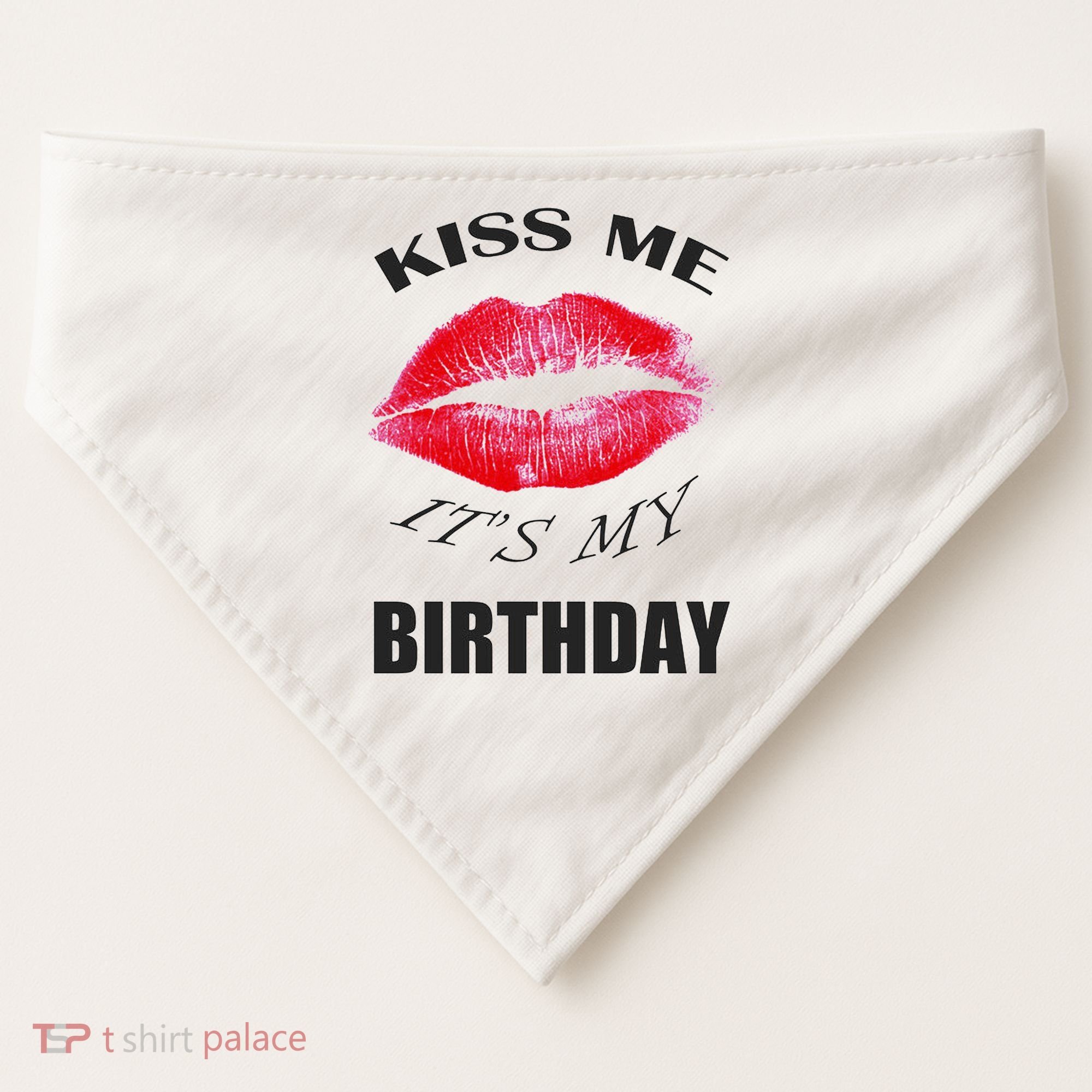 Kiss Me It's My Birthday USA-Made Doggie Bandana