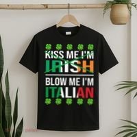 Kissing Me I'm Irish Blow Me I'm Italian St Patrick's Day T-Shirt thumb 2