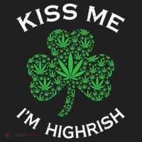 Kiss Me I'm Highrish Clover Marijuana Funny Irish St Patrick Day Beanie thumb 2