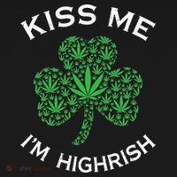 Kiss Me I'm Highrish Clover Marijuana Funny Irish St Patrick Day Women's Hoodie thumb 2