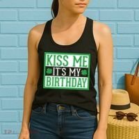 Kiss Me It's My Birthday Cute St. Patrick's Day Irish Funny Women's Tank Top thumb 2