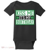 Kiss Me It's My Birthday Cute St. Patrick's Day Irish Funny Baby Bodysuit thumb 0