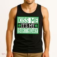 Kiss Me It's My Birthday Cute St. Patrick's Day Irish Funny Tank Top thumb 3