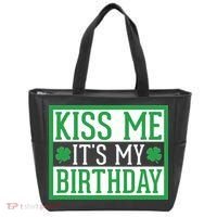Kiss Me It's My Birthday Cute St. Patrick's Day Irish Funny Tote Bag thumb 0
