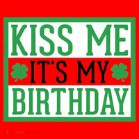 Kiss Me It's My Birthday Cute St. Patrick's Day Irish Funny Santa Hat thumb 1