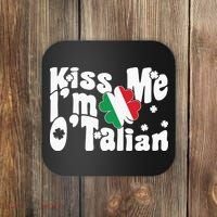 Kiss Me I'm O'Talian Funny Italian St Patrick's Day Coaster thumb 0