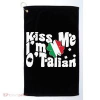 Kiss Me I'm O'Talian Funny Italian St Patrick's Day Golf Towel thumb 0