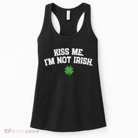 Kiss Me I'm Not Irish St Patricks Day Gifts Shamrock Women's Tank Top thumb 0