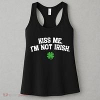Kiss Me I'm Not Irish St Patricks Day Gifts Shamrock Women's Tank Top thumb 3