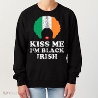 Kiss Mee I'm Black Irish History Funny St Patricks Day Women's Sweatshirt thumb 0