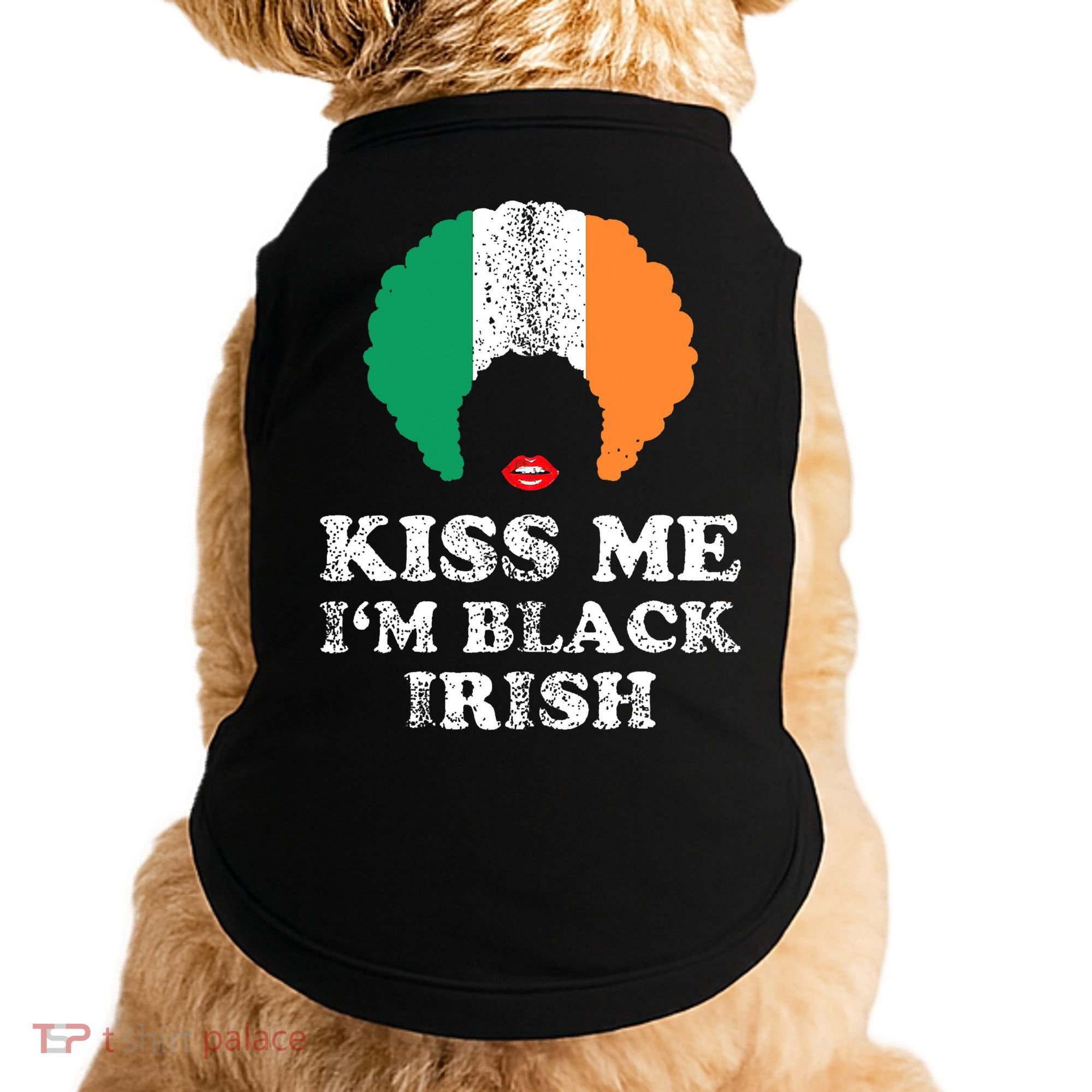 Kiss Mee I'm Black Irish History Funny St Patricks Day Doggie Tank