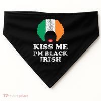 Kiss Mee I'm Black Irish History Funny St Patricks Day USA-Made Doggie Bandana thumb 0