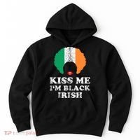 Kiss Mee I'm Black Irish History Funny St Patricks Day Hoodie thumb 0