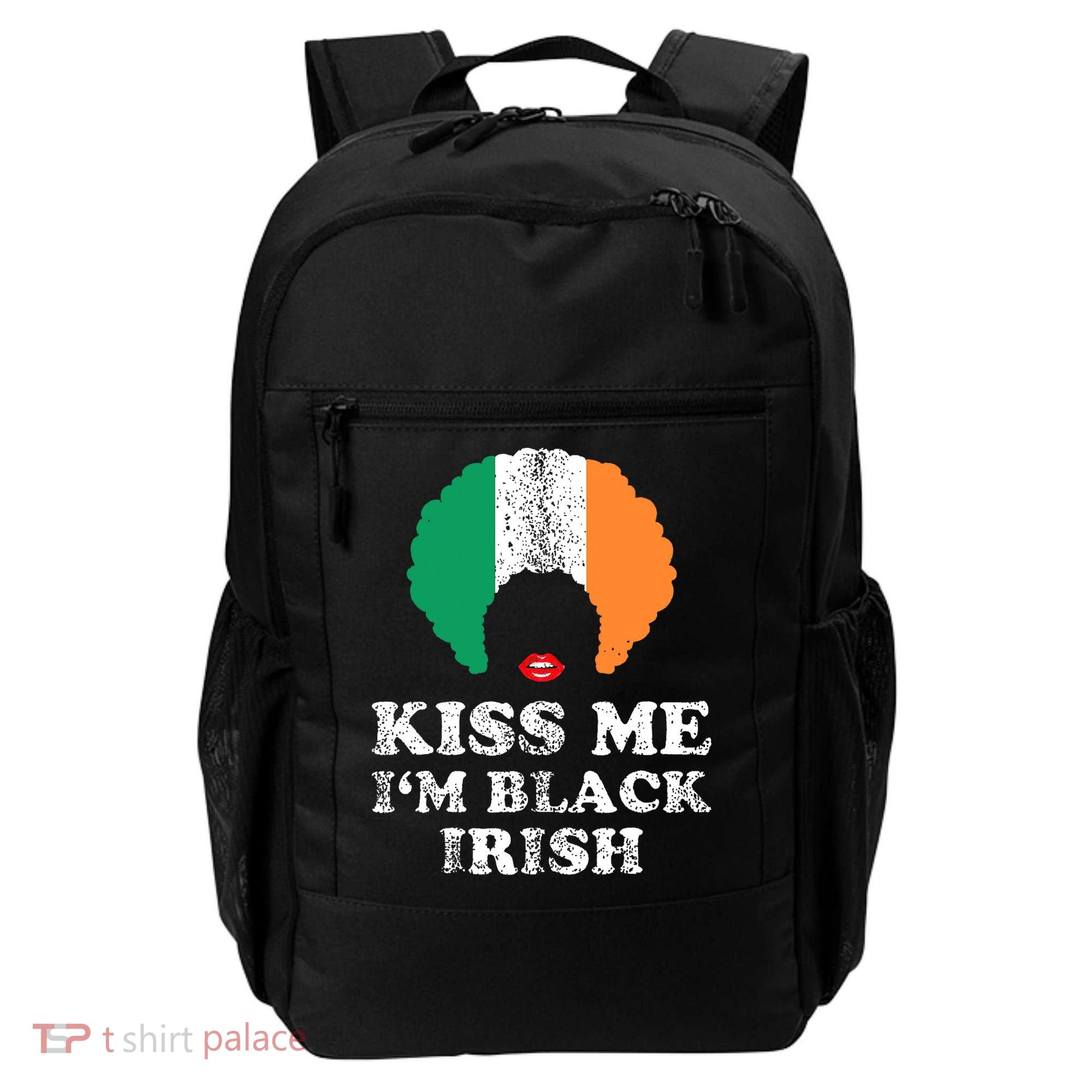 Kiss Mee I'm Black Irish History Funny St Patricks Day Backpack
