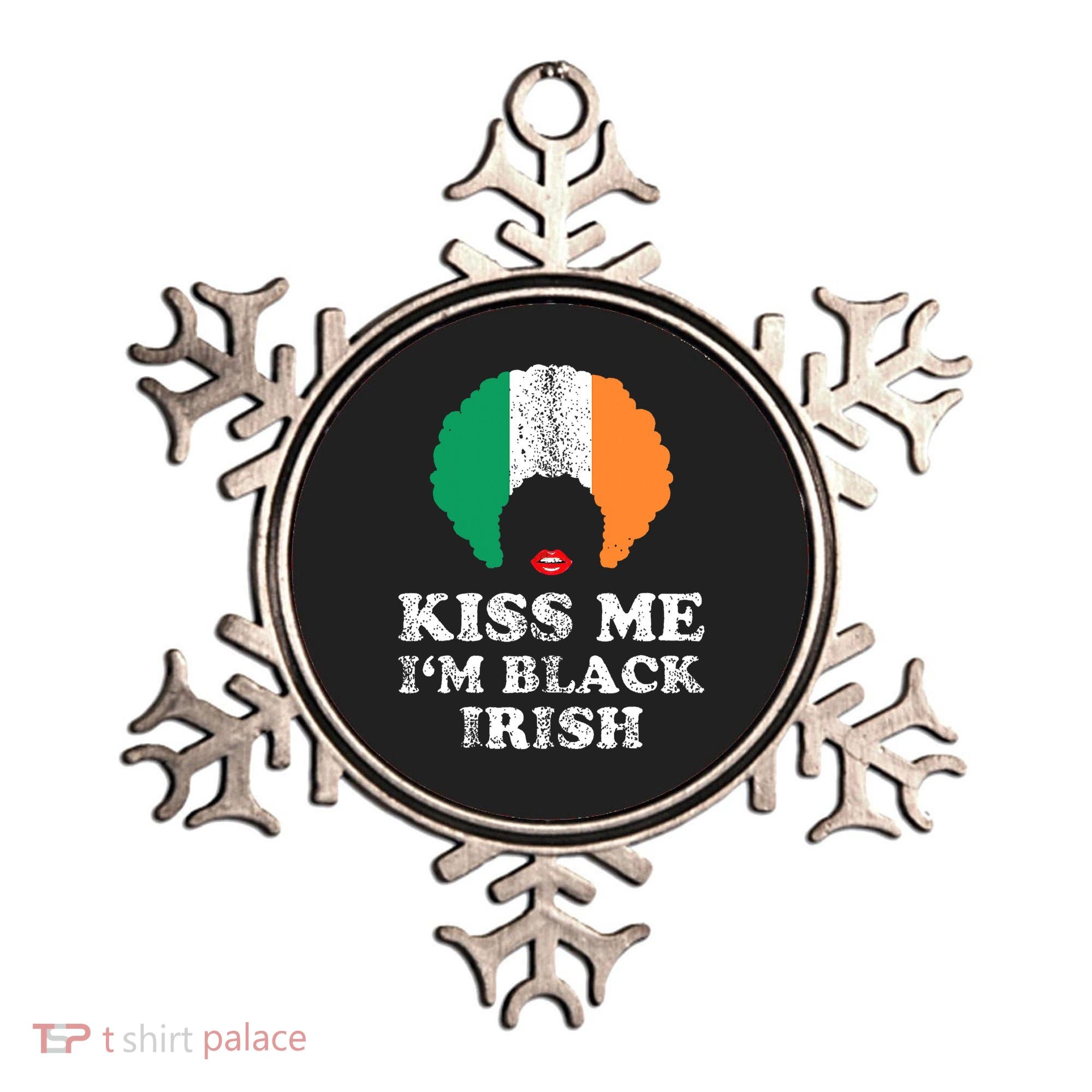 Kiss Mee I'm Black Irish History Funny St Patricks Day Ornament