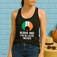 Kiss Mee I'm Black Irish History Funny St Patricks Day Women's Tank Top thumb 2