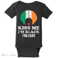 Kiss Mee I'm Black Irish History Funny St Patricks Day Baby Bodysuit thumb 0