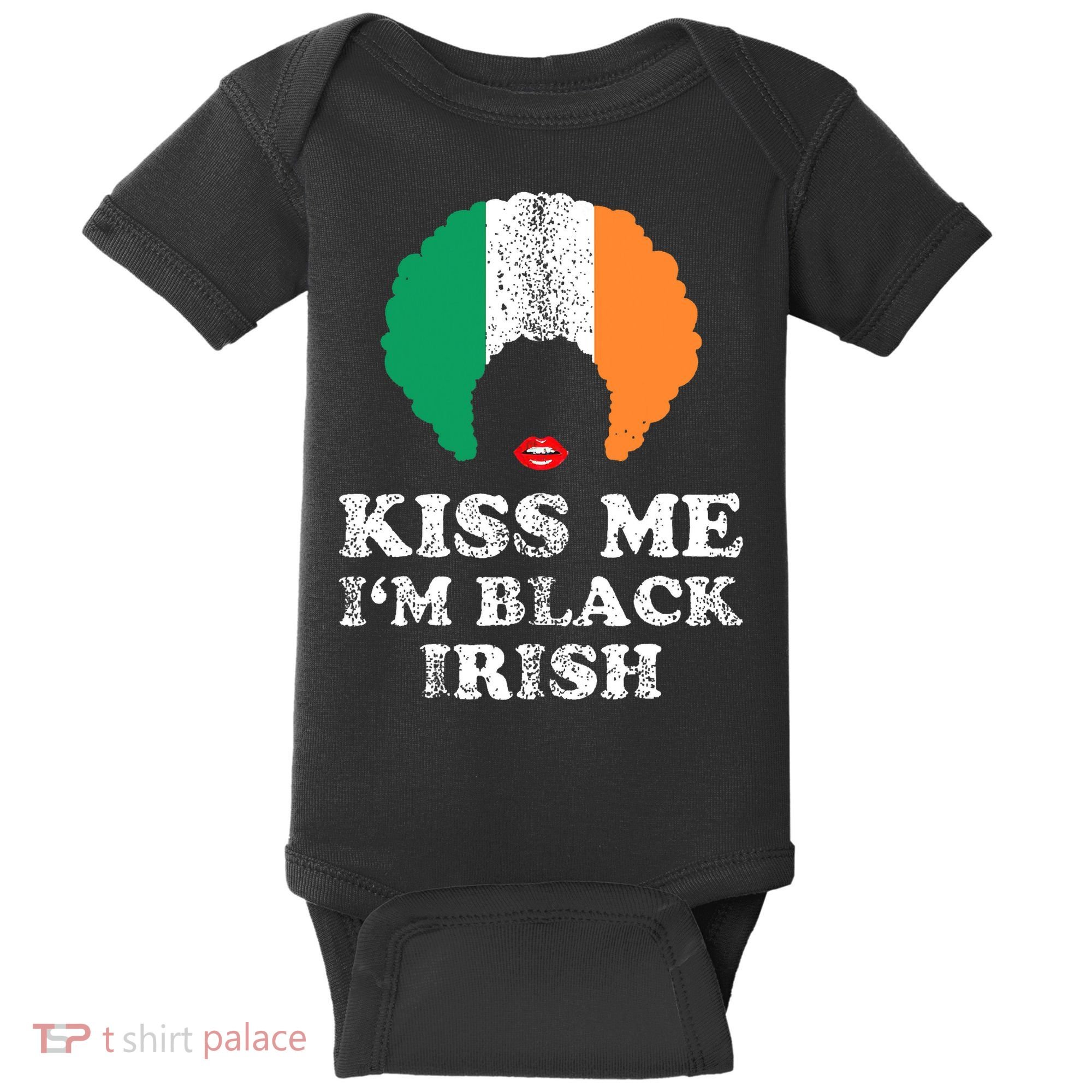 Kiss Mee I'm Black Irish History Funny St Patricks Day Baby Bodysuit