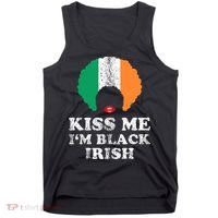 Kiss Mee I'm Black Irish History Funny St Patricks Day Tank Top thumb 0