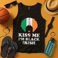 Kiss Mee I'm Black Irish History Funny St Patricks Day Tank Top thumb 4