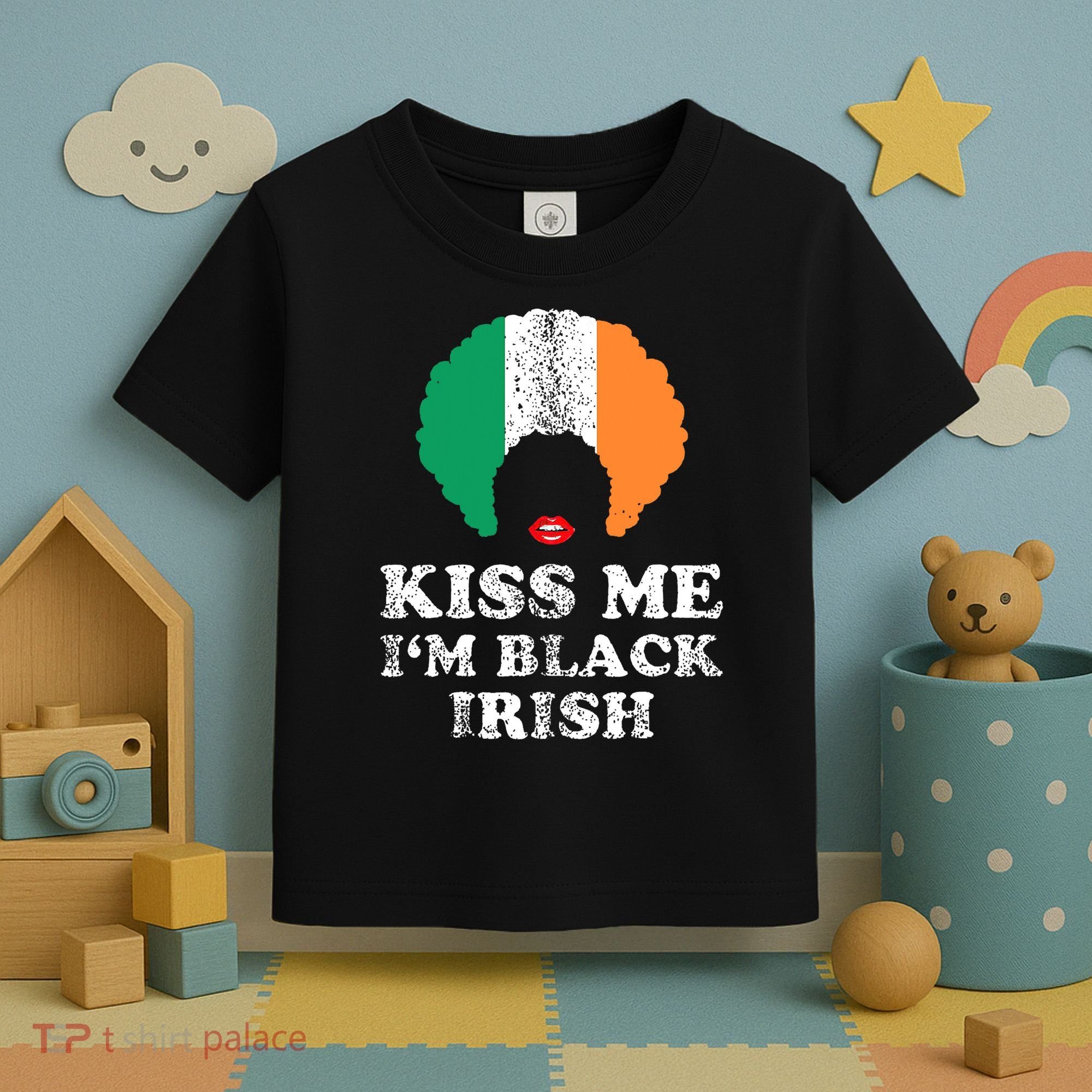 Kiss Mee I'm Black Irish History Funny St Patricks Day Toddler T-Shirt