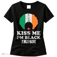 Kiss Mee I'm Black Irish History Funny St Patricks Day Women's T-Shirt thumb 0