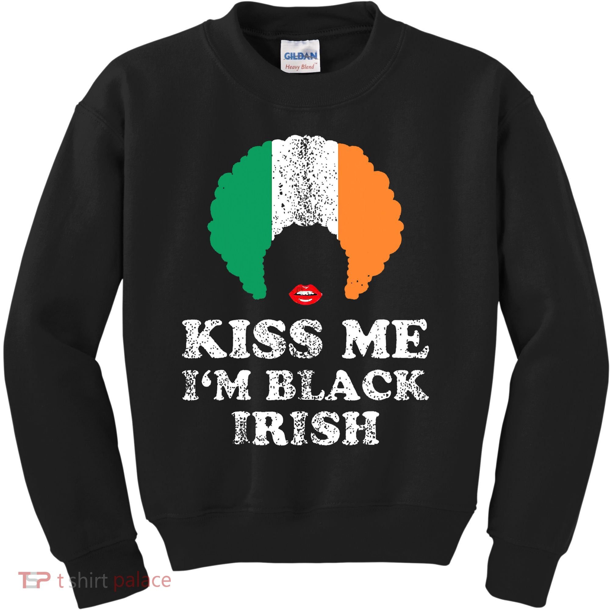 Kiss Mee I'm Black Irish History Funny St Patricks Day Kids Sweatshirt