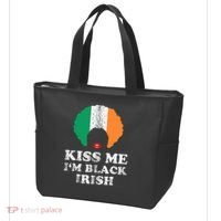 Kiss Mee I'm Black Irish History Funny St Patricks Day Tote Bag thumb 3
