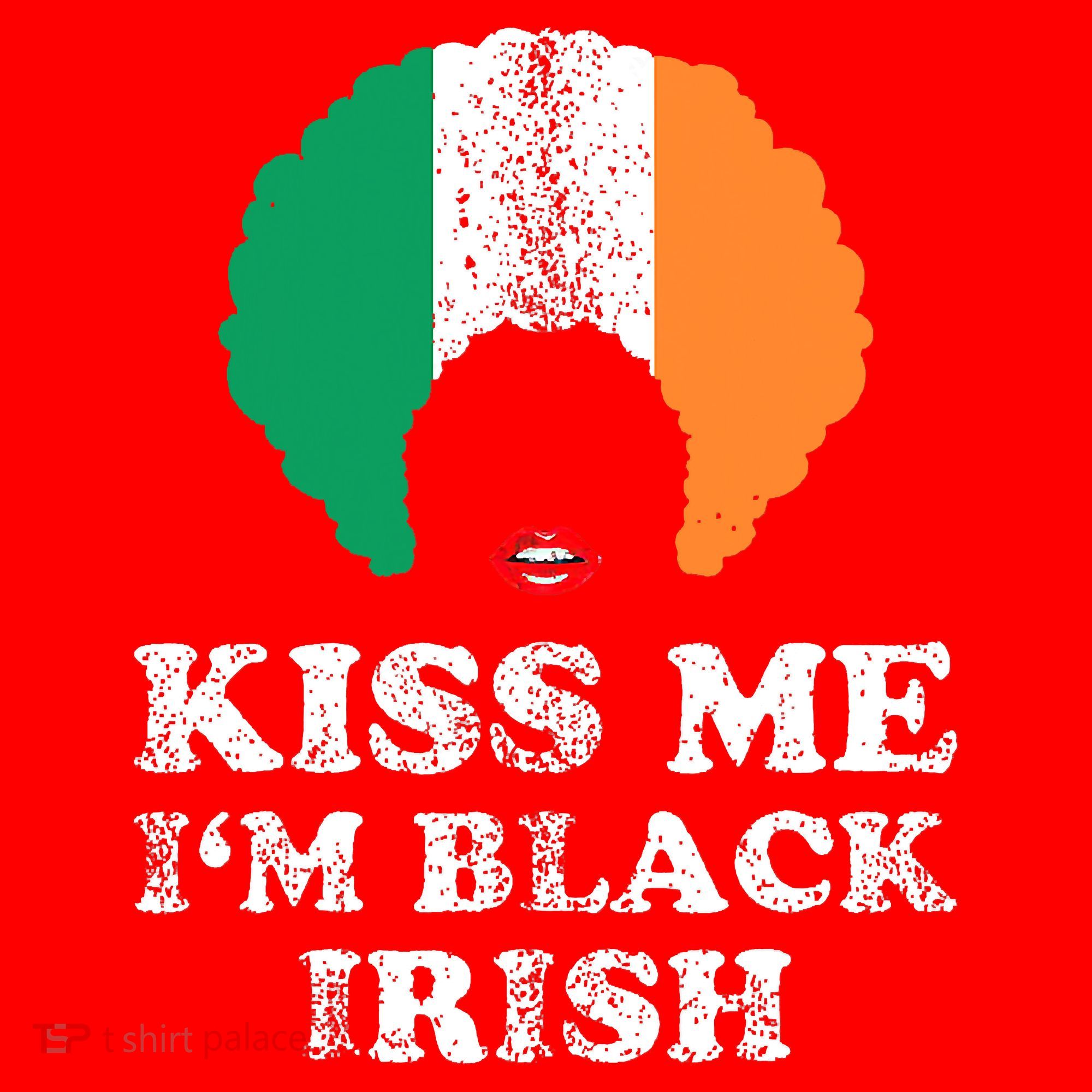 Kiss Mee I'm Black Irish History Funny St Patricks Day Santa Hat
